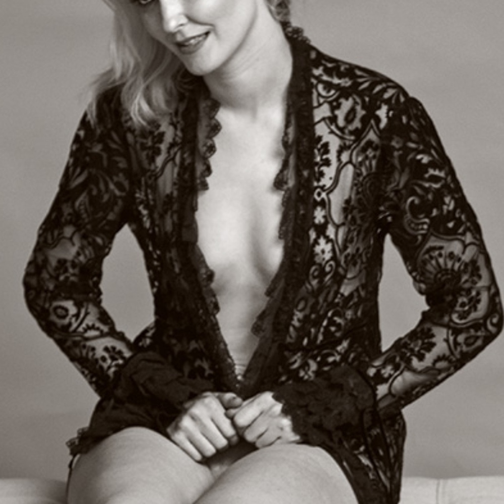 Black cotton lace effect top